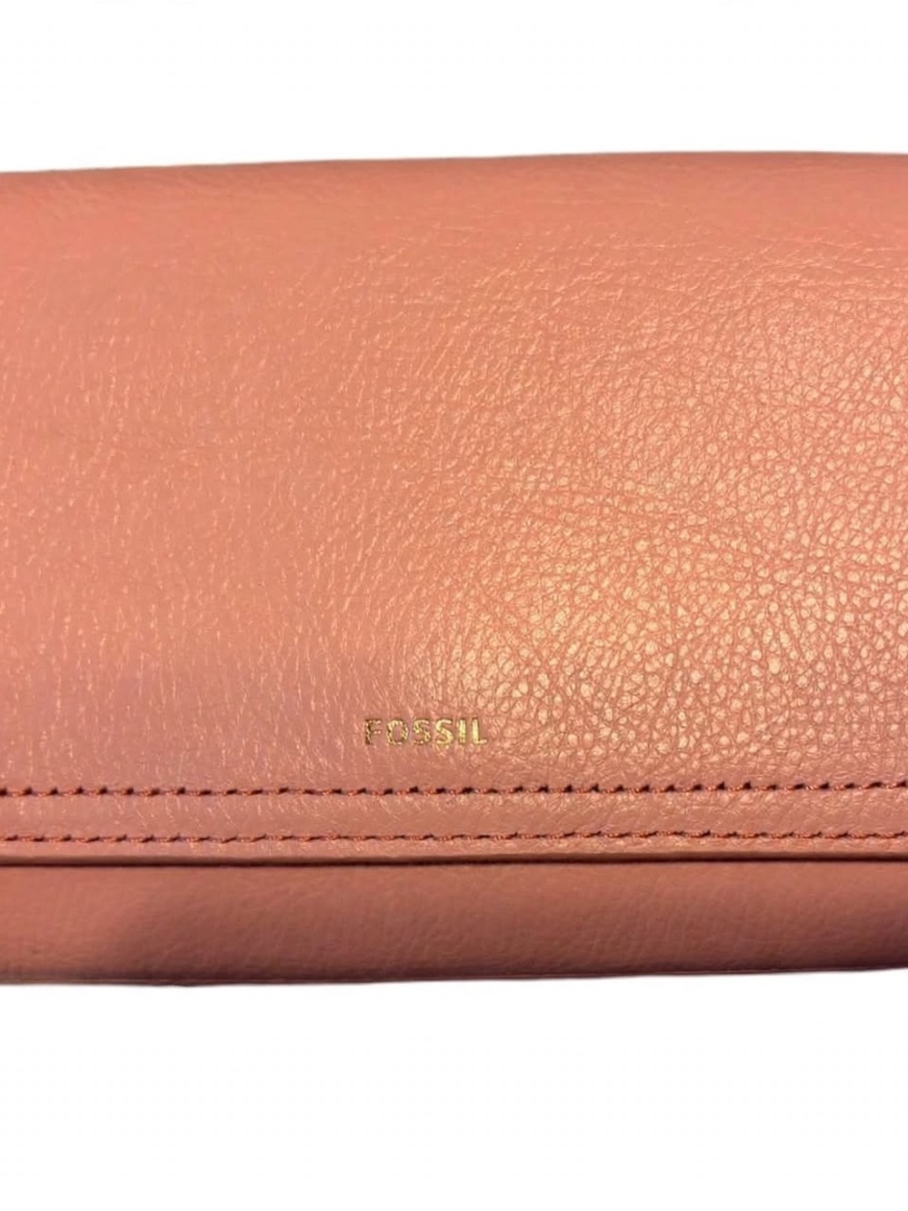 Fossil Logan RFID Tab Clutch Wallet Soft Rose Pink Pebbled Leather NWOT